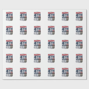 Gelukkige 4 juli Vintage Patriottisch Shirt Ontwer Cadeaupapier