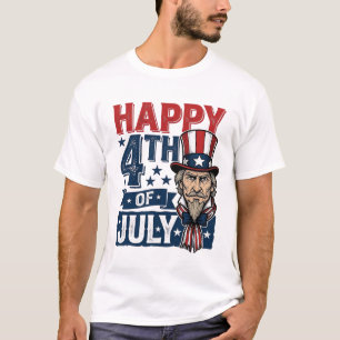 Gelukkige 4 juli Vintage Patriottische Oom Shirt_1 T-shirt