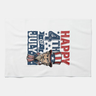 Gelukkige 4 juli Vintage Patriottische Oom Shirt_1 Theedoek