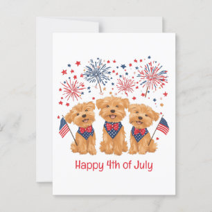 Gelukkige 4 juli Yorkie Dogs Briefkaart