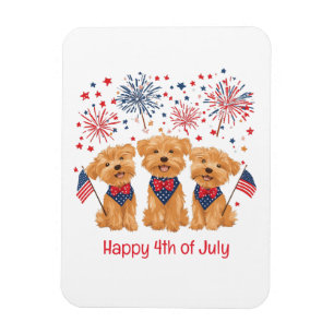 Gelukkige 4 juli Yorkie Dogs Magneet