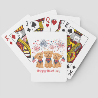 Gelukkige 4 juli Yorkie Dogs Pokerkaarten
