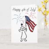 Gelukkige 4 van Juli! Kaart (Gele Bloem)