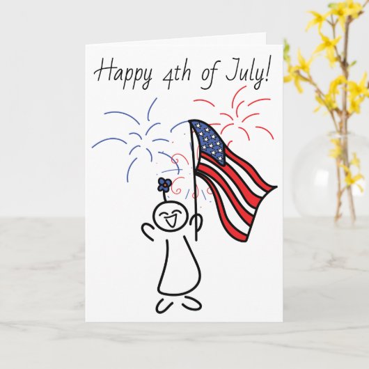 Gelukkige 4 van Juli! Kaart (Gele Bloem)