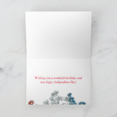 Gelukkige 4 van Juli Verjaardag Rode Witte Blauwe Kaart (Binnen)