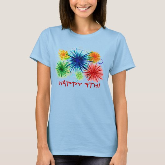 Gelukkige 4e dames t-shirt (Voorkant)