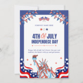 Gelukkige 4e juli | Rood Wit Blauw Sterren & Strep Feestdagenkaart (Voorkant)