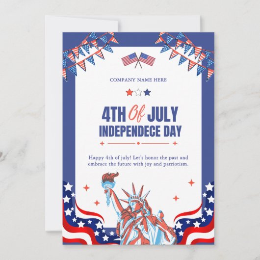 Gelukkige 4e juli | Rood Wit Blauw Sterren & Strep Feestdagenkaart (Voorkant)