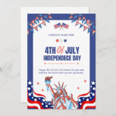 Gelukkige 4e juli | Rood Wit Blauw Sterren & Strep Feestdagenkaart (Voorkant / Achterkant)