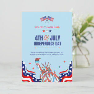 Gelukkige 4e juli   Rood Wit Blauw Sterren & Strep Feestdagenkaart
