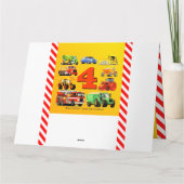 Gelukkige 4e Verjaardag Bouwwagens Kaart (Achterkant)