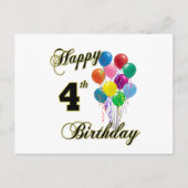 Gelukkige 4e verjaardag Kaarten en Verjaardag Post (Voorkant)