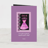 Gelukkige 4e Verjaardag Prinses - Roze Jurk & Kaar Kaart (Achterkant)