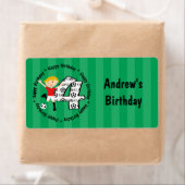 Gelukkige 4e Verjaardag Ronde Voetbal Doellabels Etiket (Insitu)