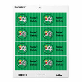 Gelukkige 4e Verjaardag Ronde Voetbal Doellabels Etiket (Full Sheet)