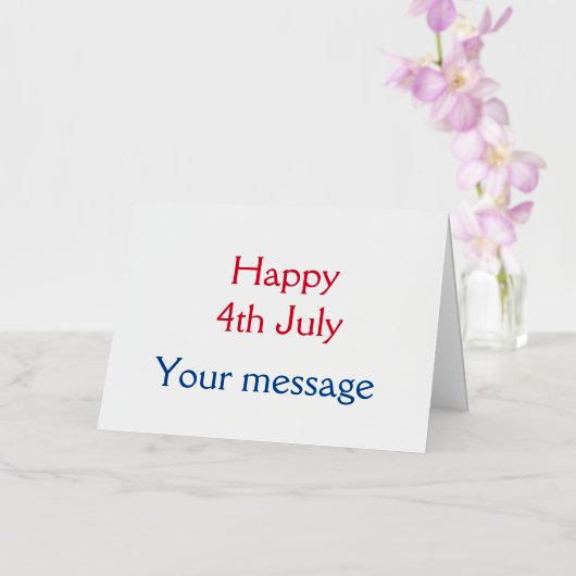 Gelukkige 4th Juli onafhankelijkheidsdag voeg naam Folie Feestdagenkaart (Orchidee)