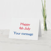 Gelukkige 4th Juli onafhankelijkheidsdag voeg naam Folie Feestdagenkaart (Voorkant)