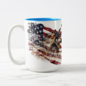 Gelukkige 4th Juli Stephen Tweekleurige Koffiemok (Links)