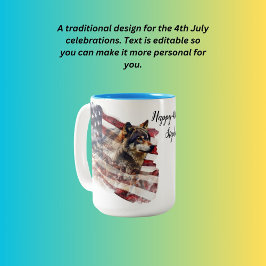 Gelukkige 4th Juli Stephen Tweekleurige Koffiemok