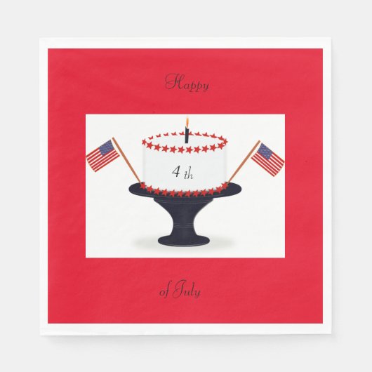 Gelukkige 4th of July Verjaardag Cake Papier Serve Servetten (Voorkant)