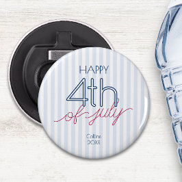 Gelukkige 4th of July Zomer Patriottisch Rood Wit  Button Flesopener