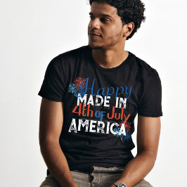 Gelukkige 4th van juli Amerika typografie T-shirt