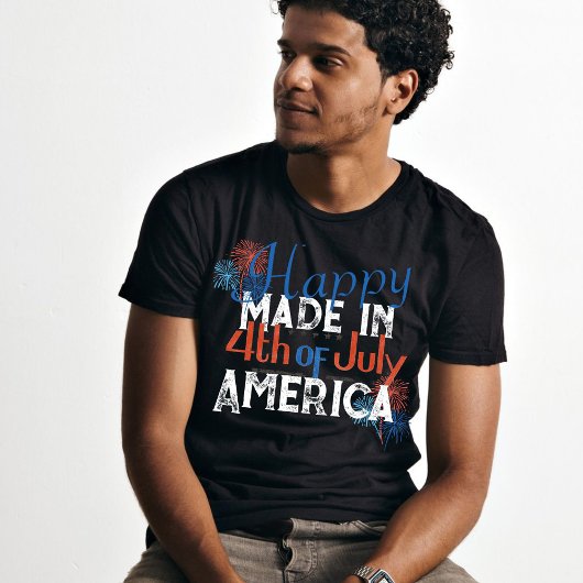 Gelukkige 4th van juli Amerika typografie T-shirt