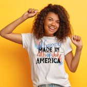 Gelukkige 4th van juli Amerika Vuurwerk T-shirt