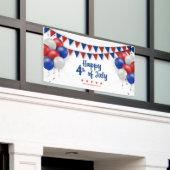 Gelukkige 4th van juli Amerikaanse Patriottische Spandoek (Buitenkant Gebouw)