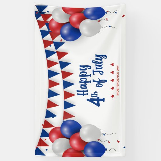 Gelukkige 4th van juli Amerikaanse Patriottische Spandoek (Verticaal)