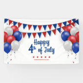 Gelukkige 4th van juli Amerikaanse Patriottische Spandoek (Horizontaal)