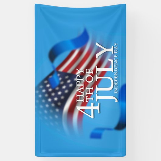 Gelukkige 4th van juli Amerikaanse Patriottische Spandoek (Verticaal)