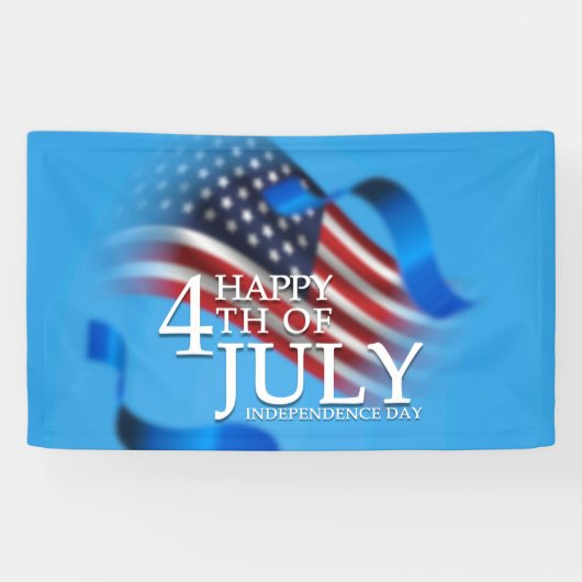 Gelukkige 4th van juli Amerikaanse Patriottische Spandoek (Horizontaal)