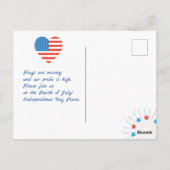 Gelukkige 4th van Juli Amerikaanse Vlag Gefelicite Briefkaart (Achterkant)