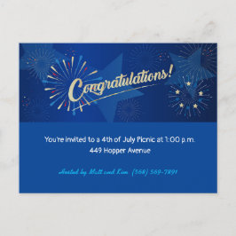 Gelukkige 4th van Juli Amerikaanse Vlag Gefelicite Briefkaart