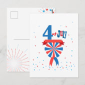Gelukkige 4th van Juli Amerikaanse Vlag Patriottis Briefkaart (Voorkant / Achterkant)