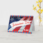 Gelukkige 4th van Juli Amerikaanse Vlag Patriottis Kaart (Gele Bloem)