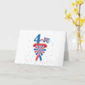 Gelukkige 4th van Juli Amerikaanse Vlag Patriottis Kaart (Gele Bloem)