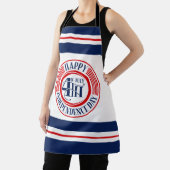 Gelukkige 4th van Juli Badge Rood Wit Blauw Schort (Insitu)