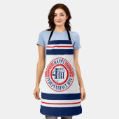 Gelukkige 4th van Juli Badge Rood Wit Blauw Schort (Gedragen)