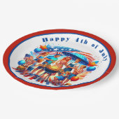 Gelukkige 4th van Juli Feest Papieren Bordje (Gekanteld)