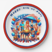 Gelukkige 4th van Juli Feest Papieren Bordje (Voorkant)