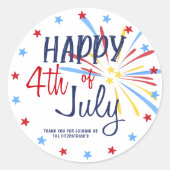 Gelukkige 4th van Juli Feest Ronde Sticker (Voorkant)