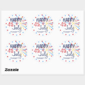 Gelukkige 4th van Juli Feest Ronde Sticker (Vel)
