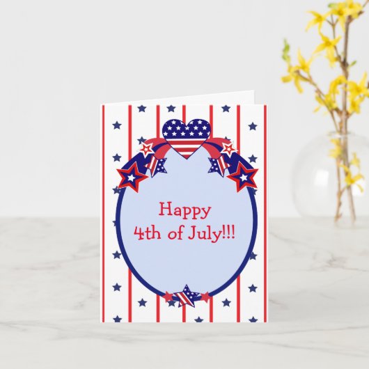 Gelukkige 4th van Juli Groet Kaart (Gele Bloem)