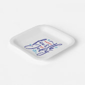 Gelukkige 4th van Juli hand-gecreeerde script w/st Papieren Bordje (Gebogen)