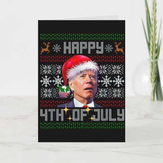 Gelukkige 4th van Juli Joe Biden Kerstmis Feestdagen Kaart (Voorkant)