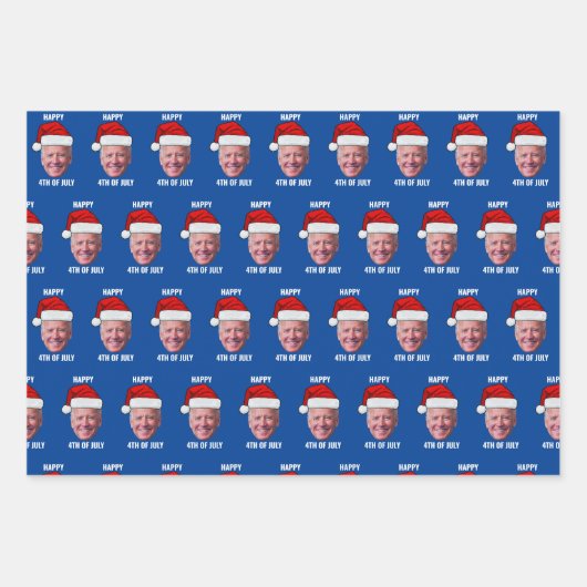 Gelukkige 4th van Juli Joe Biden Kerstmis Inpakpapier Vel (Voorkant 3)