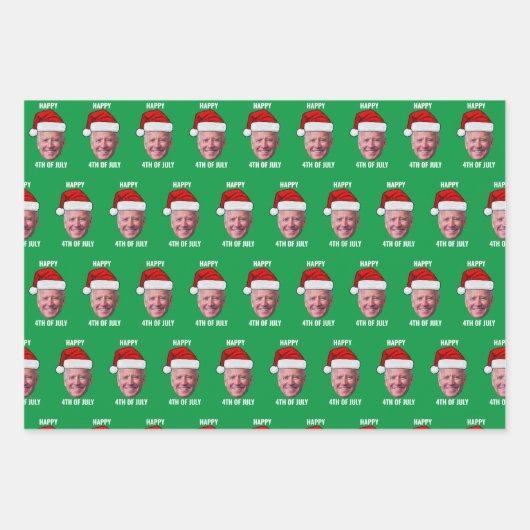 Gelukkige 4th van Juli Joe Biden Kerstmis Inpakpapier Vel (Voorkant)