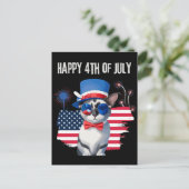 Gelukkige 4th van Juli kat Briefkaart (Staand voorkant)